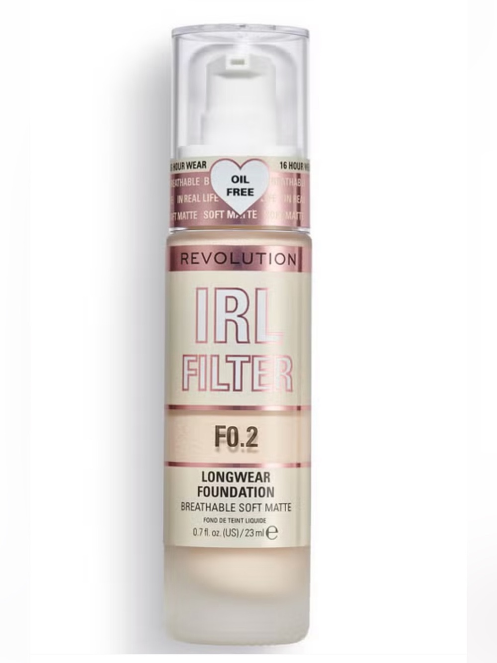 Revolution IRL Filter Longwear Soft Matte Foundation F0.2  Fair New *Rare*